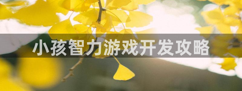 沐鸣娱乐2官方网站：小孩智力游戏开发攻略
